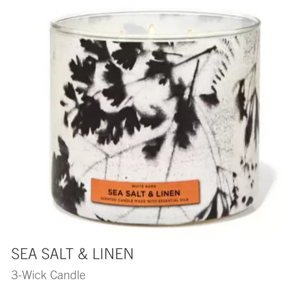 🔥FIRE SALE🔥🕯NWT‼️ Bath & Body Works "Sea Salt & Linen" 3-wick Candle - Picture 4 of 8